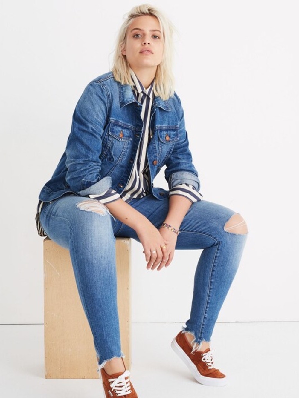NWT Madewell ‘The Jean Jacket’ in “Pinter” Wash Plus Size 3X ASO Duchess Meghan - Picture 2 of 16